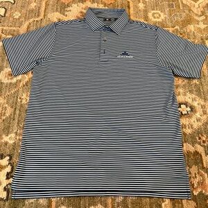 FootJoy Navy and White Striped Polo Shirt